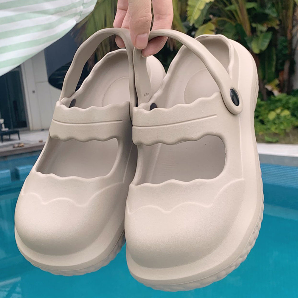 7color scallop band rubber room shoes