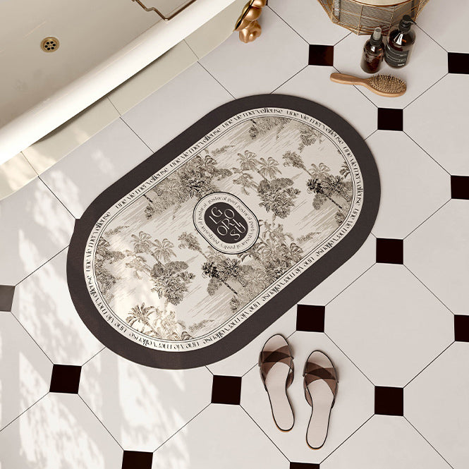 black glorious tree bath mat