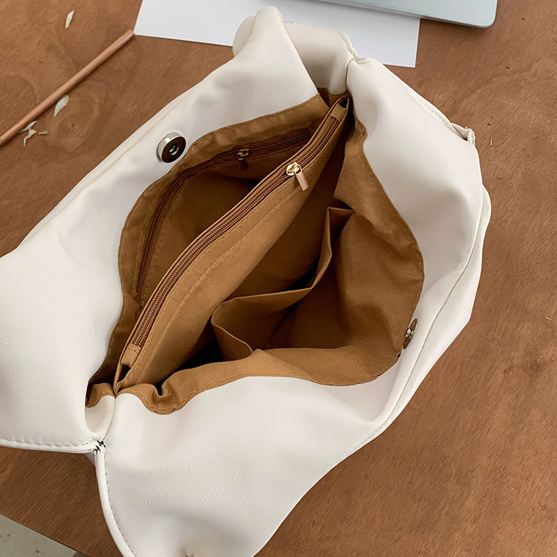 2color chain strap leather bag