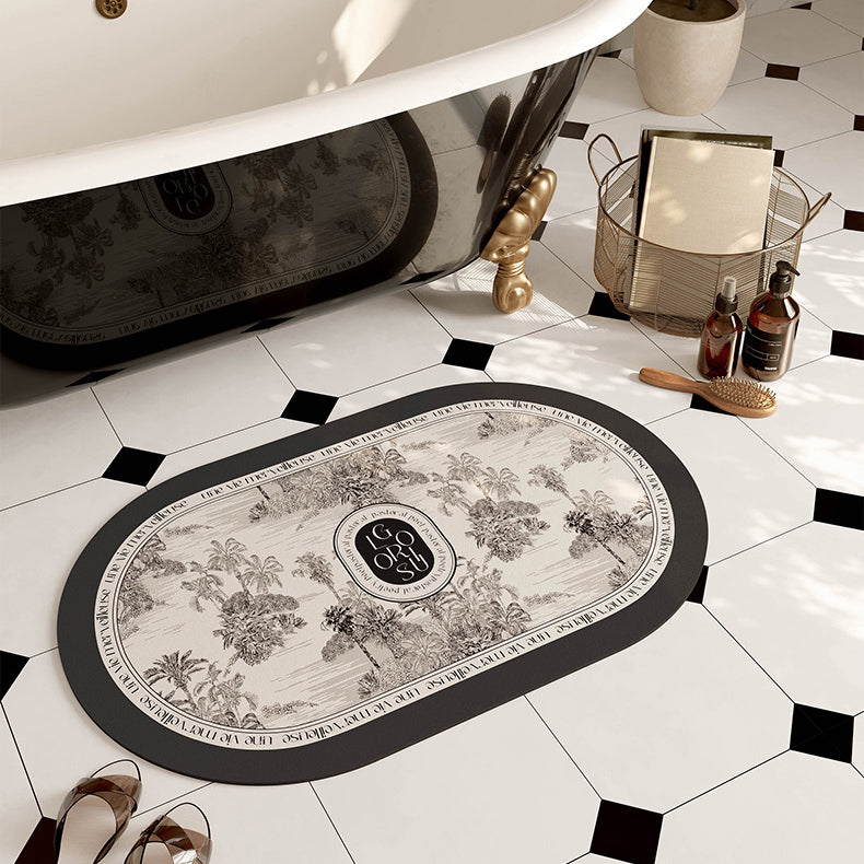black glorious tree bath mat