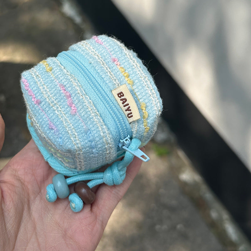 2color yarn knit Airpods case bag