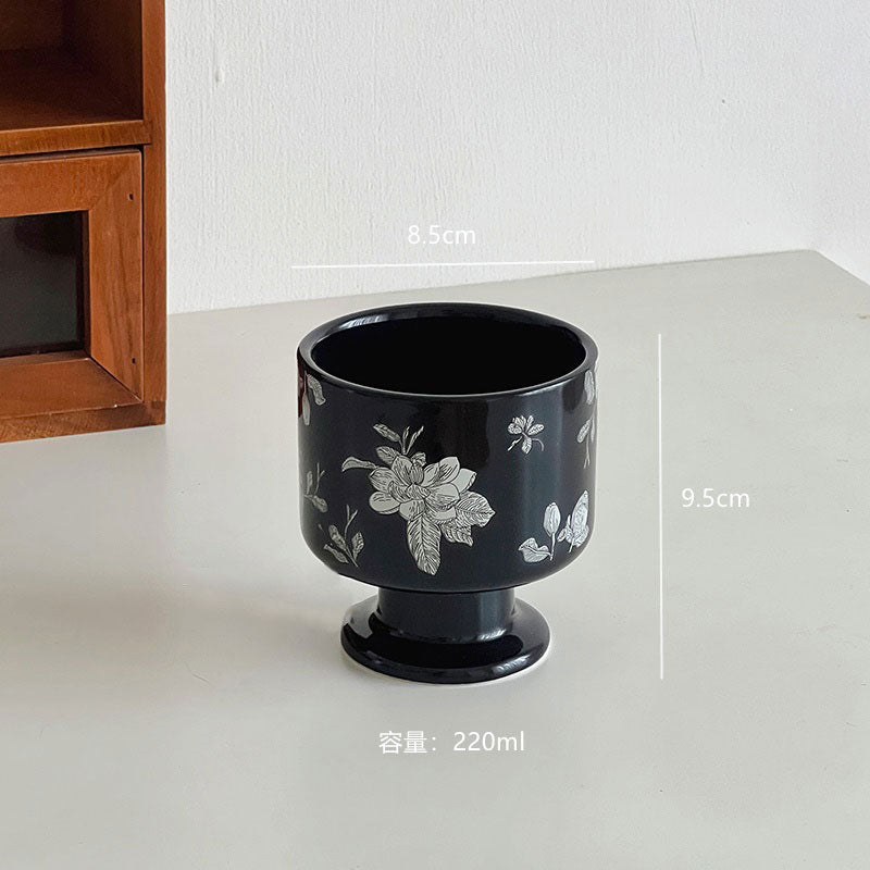 2color retro flower mug