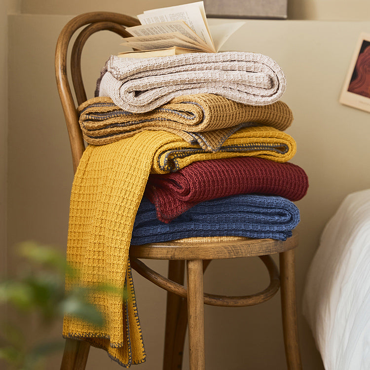 5color waffle knit blanket