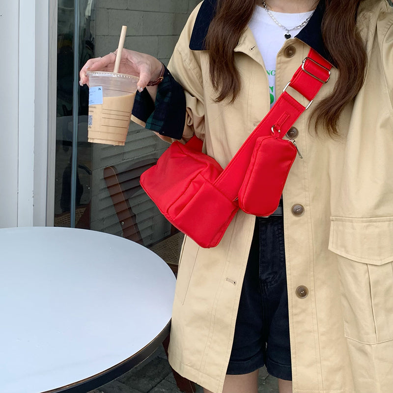 2color casual square shoulder bag
