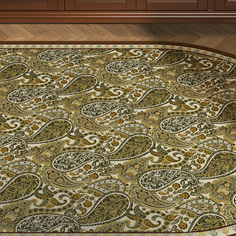 green blooming door mat