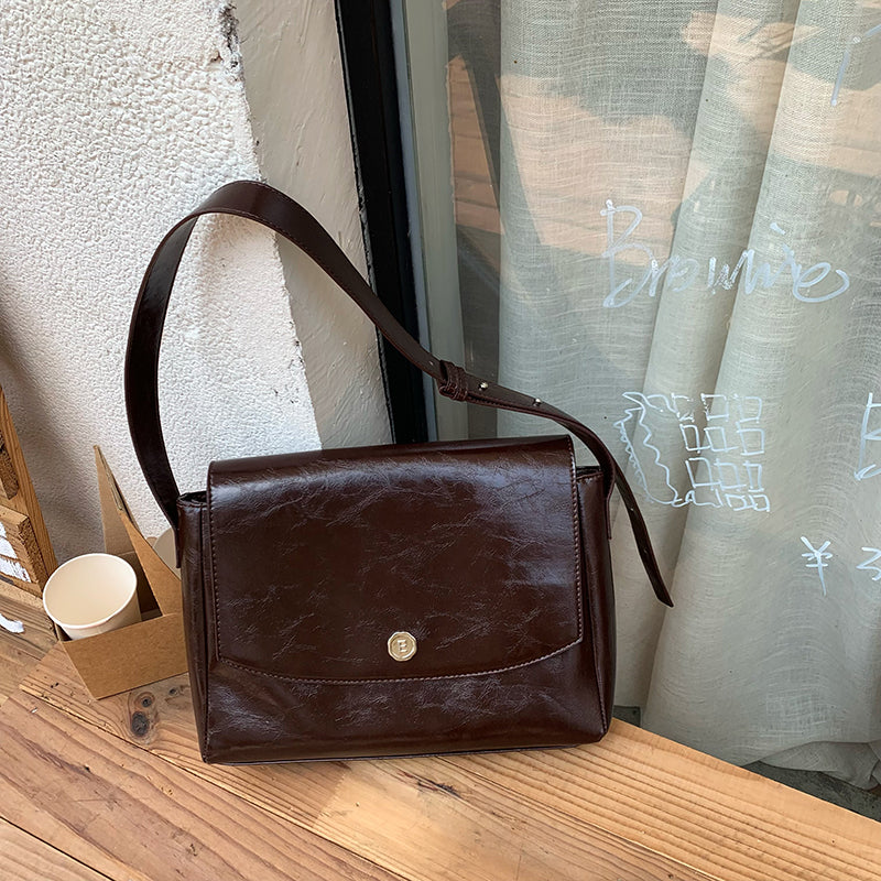 3color vintage deep leather bag