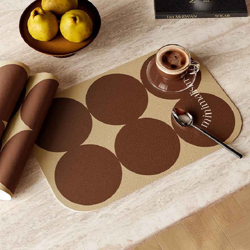 brown circle minimalism place mat