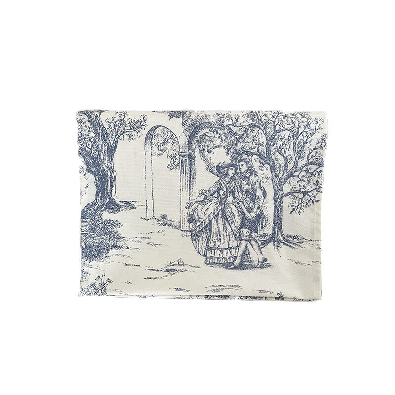 toile de Jouy blue table runner