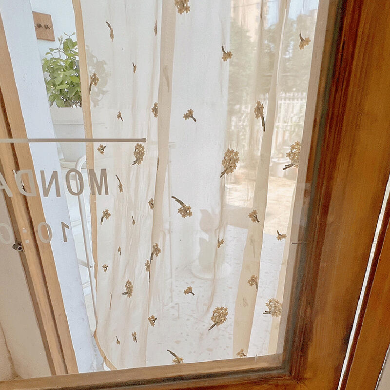 natural flower see through curtain