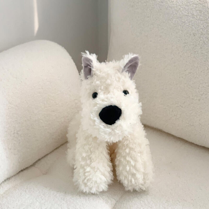 3size white dog doll
