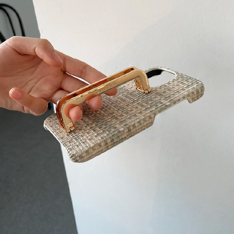 tweed square buckle iPhone case