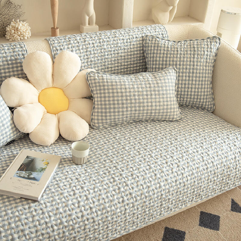 quilting check sofa cushion