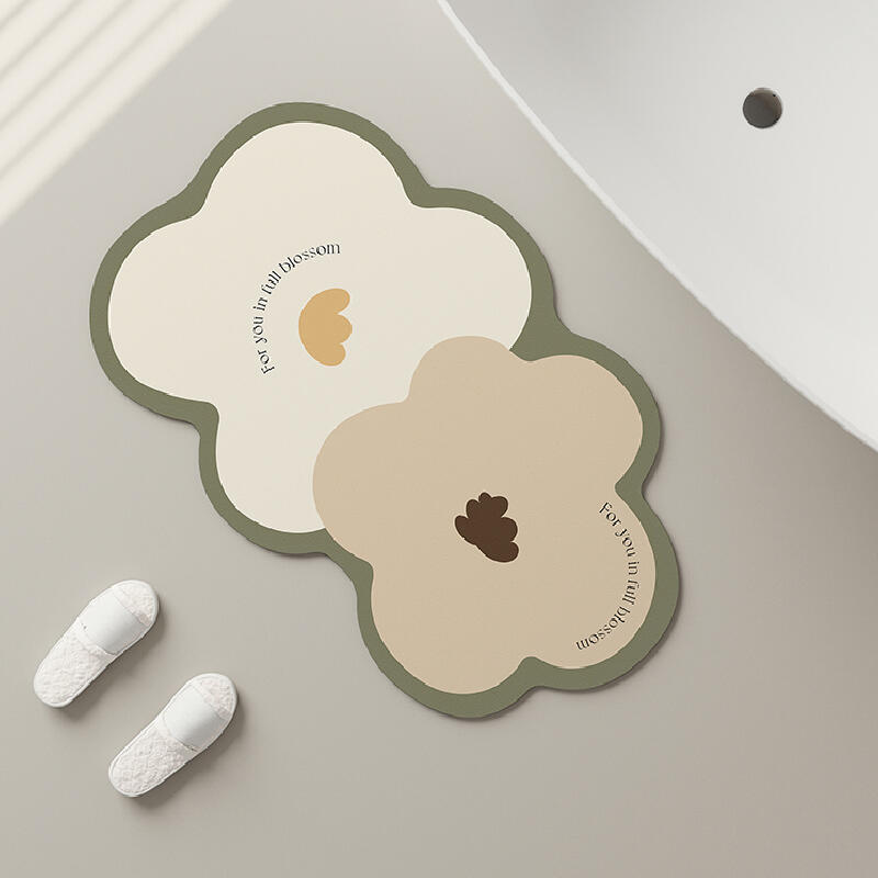4color two tone flower bath mat