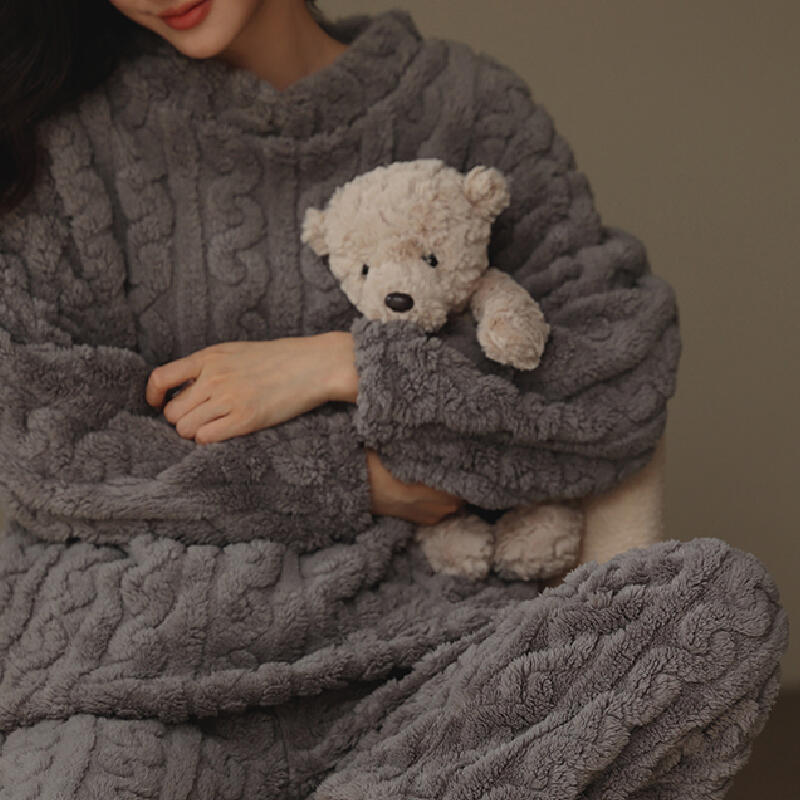 2color sweater pattern fluffy roomwear