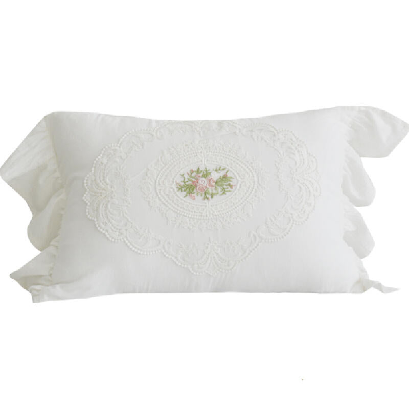 white frill flour square cushion