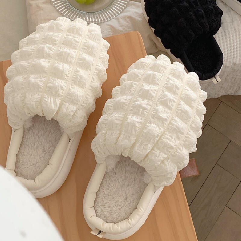 2color quilted down platform roomshoes