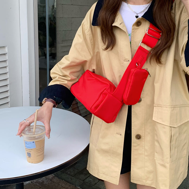 2color casual square shoulder bag
