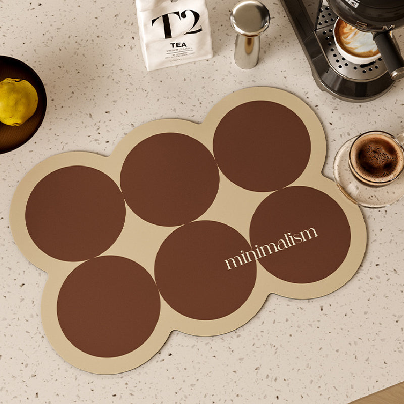 brown circle minimalism sink mat
