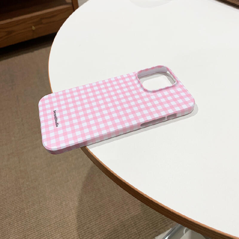 pink check iPhone case