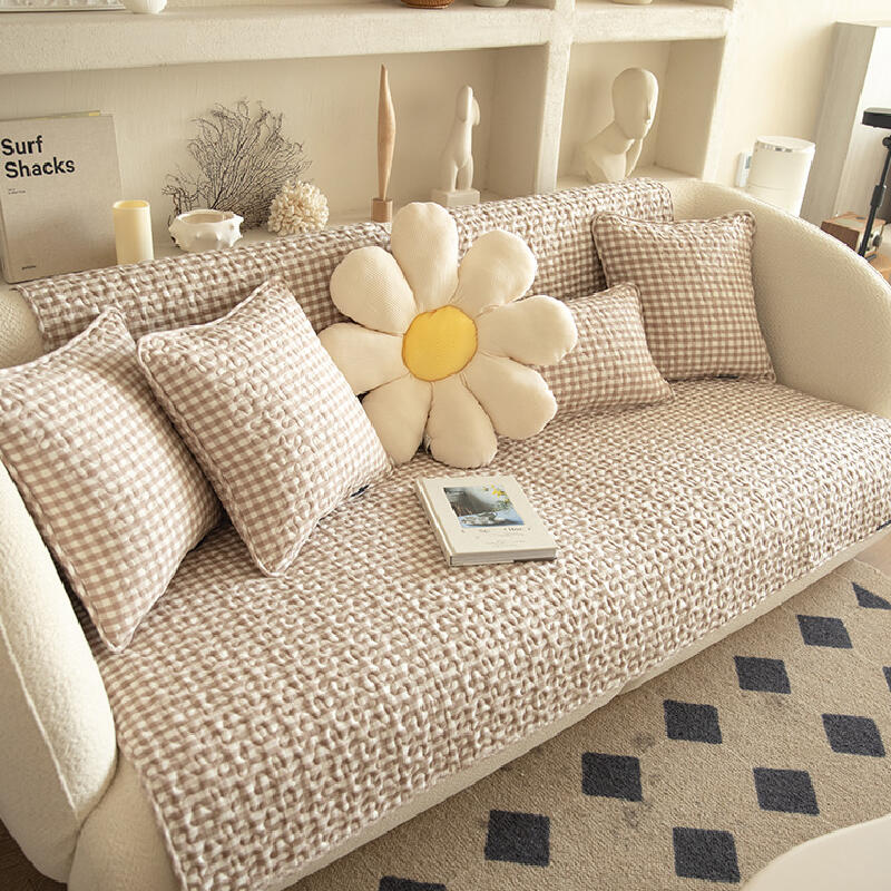 quilting check sofa cushion