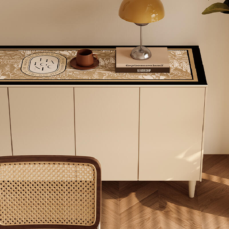 brown elegance logo square shelf mat