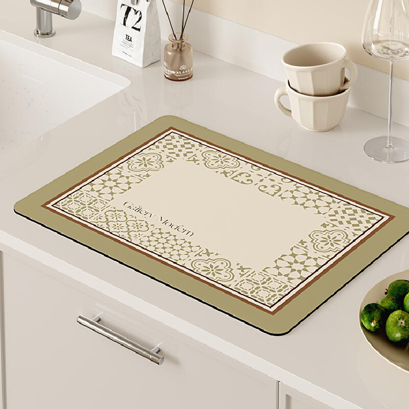 light green modern sink mat