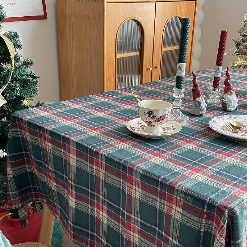 6size red and green plaid table cloth