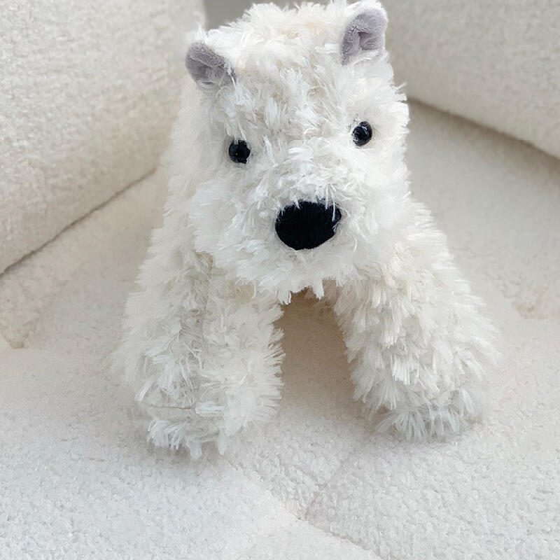 3size white dog doll