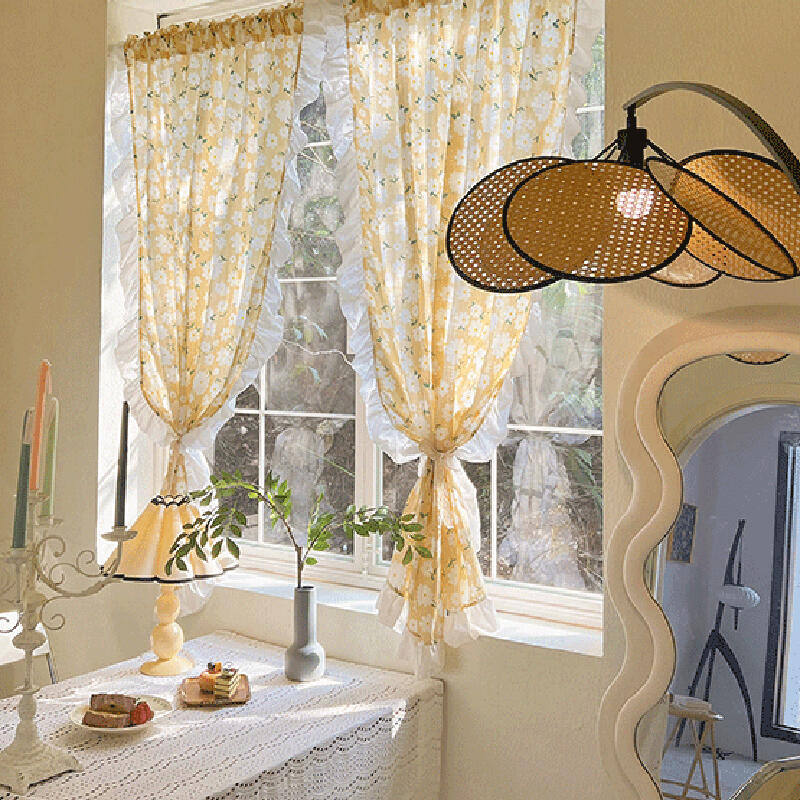 flower see through frill curtain