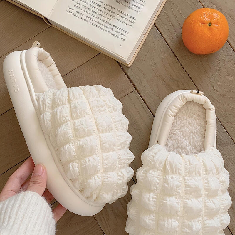 2color quilted down platform roomshoes