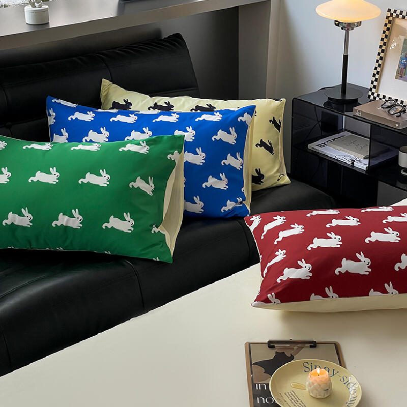 18design vivid color rabbit pillow sheets