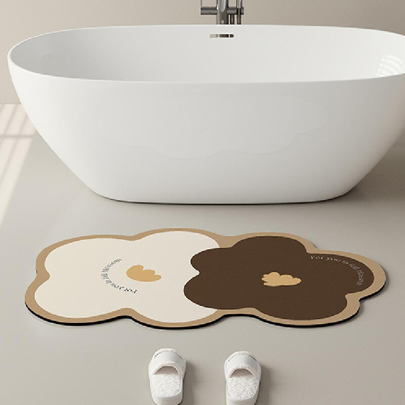 4color two tone flower bath mat
