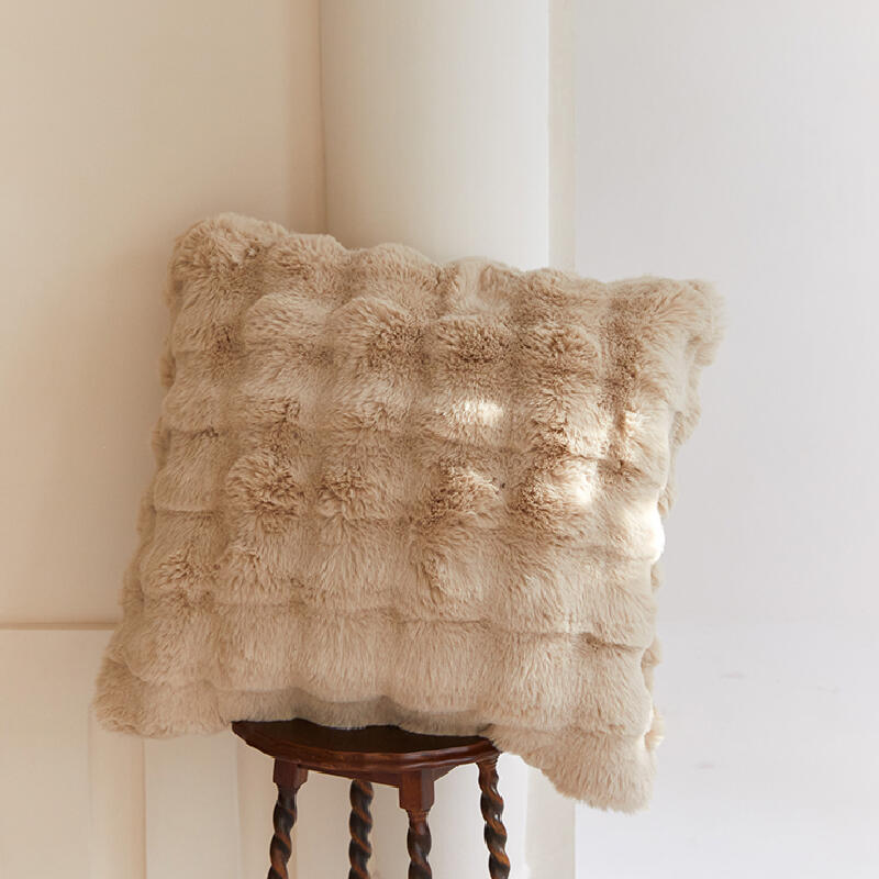 3color marshmallow fur waffle cushion