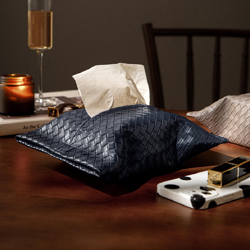 6color leather braided tissue case