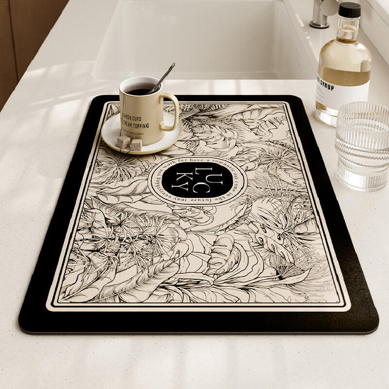 lucky logo luxury square sink mat