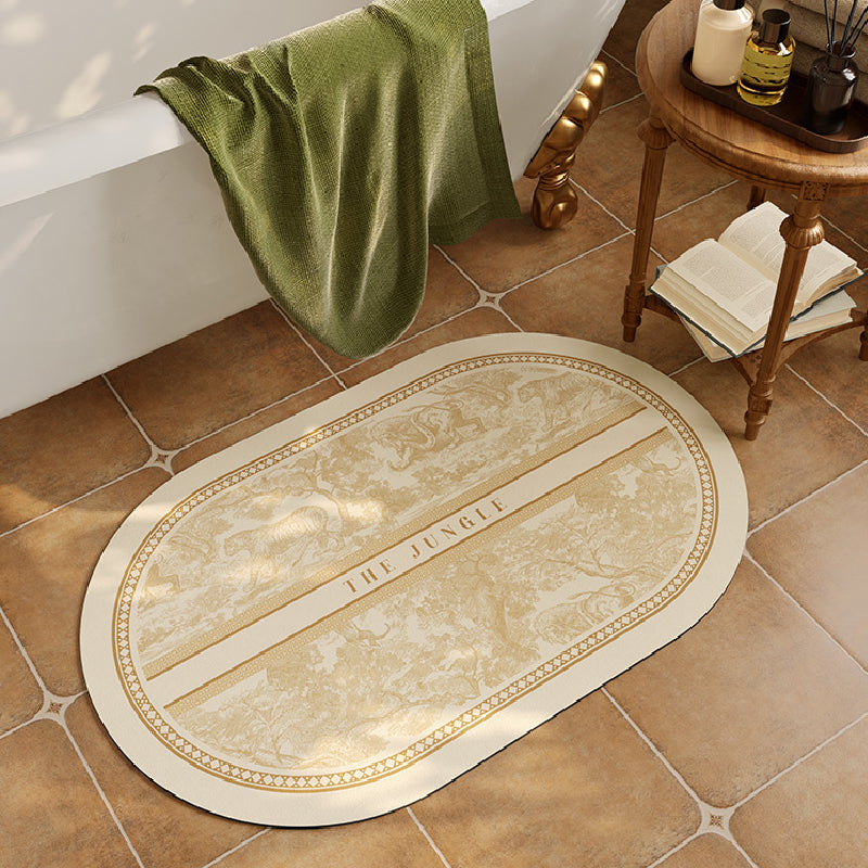 the jungle white elegant bath mat