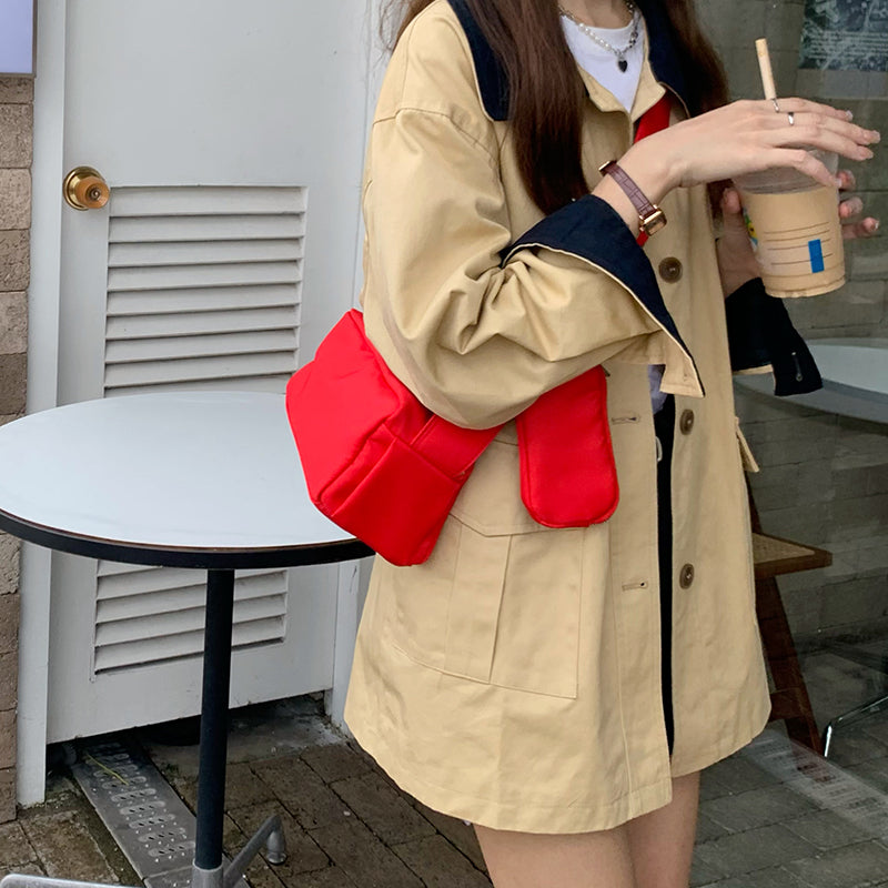 2color casual square shoulder bag