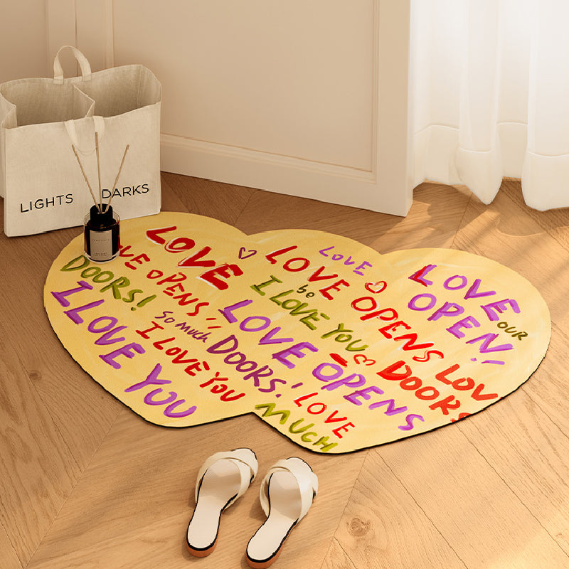 i love you colorful paint bath mat