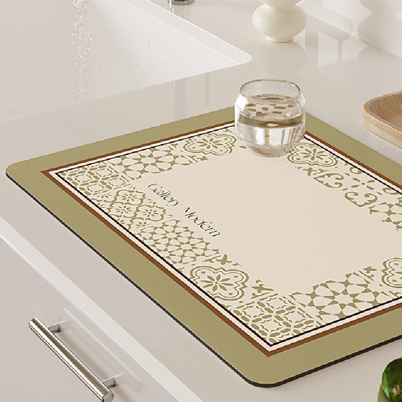 light green modern sink mat