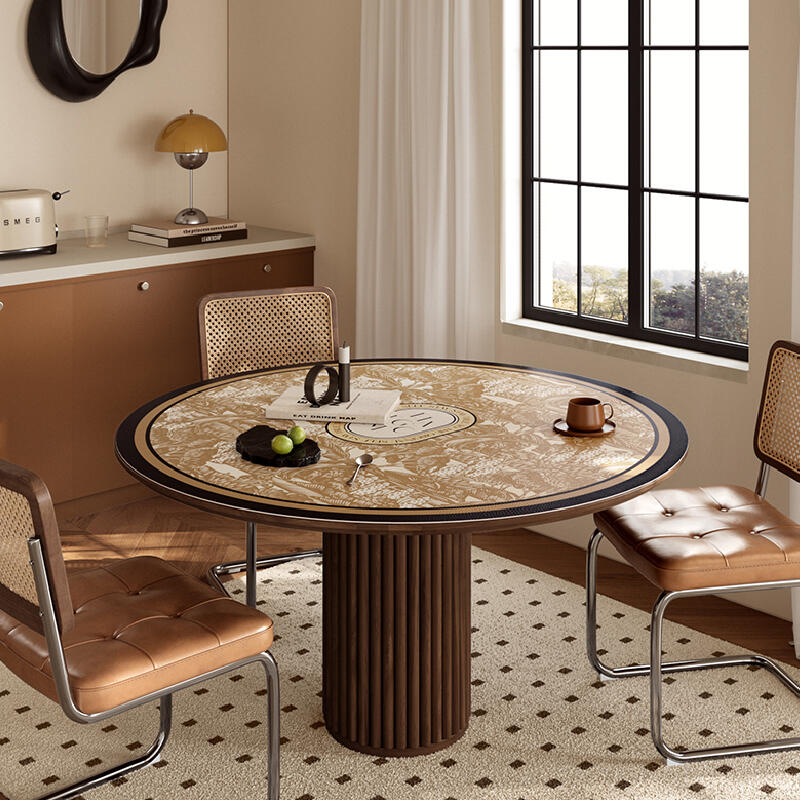 brown elegance logo round table mat