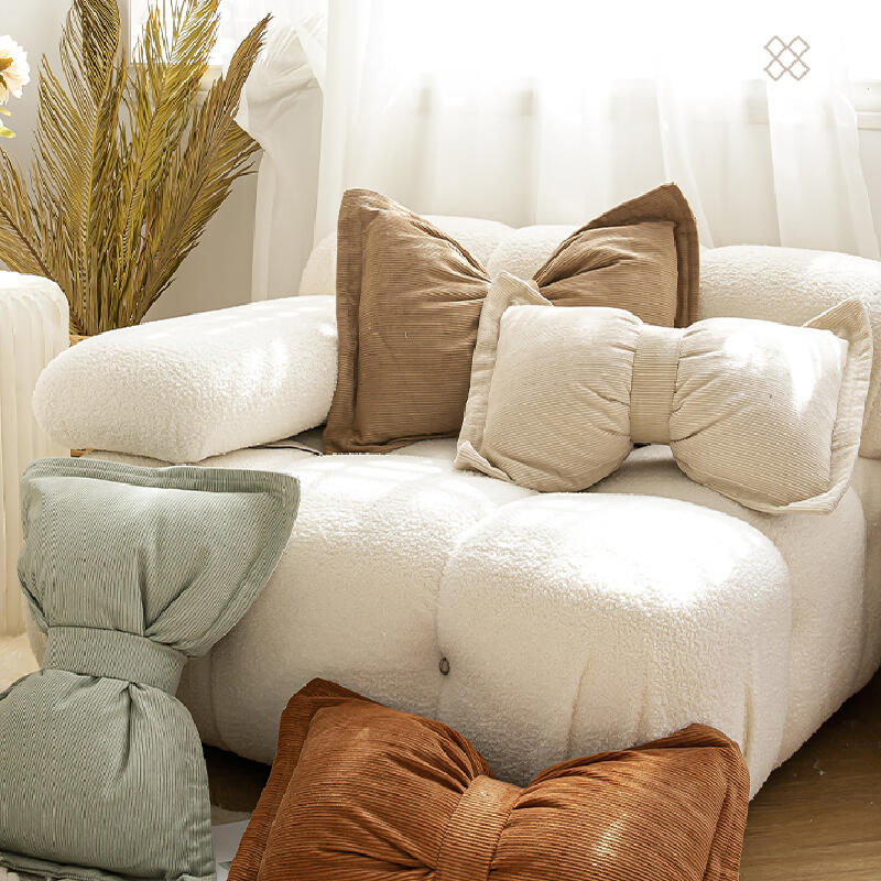 10color corduroy ribbon shape cushion
