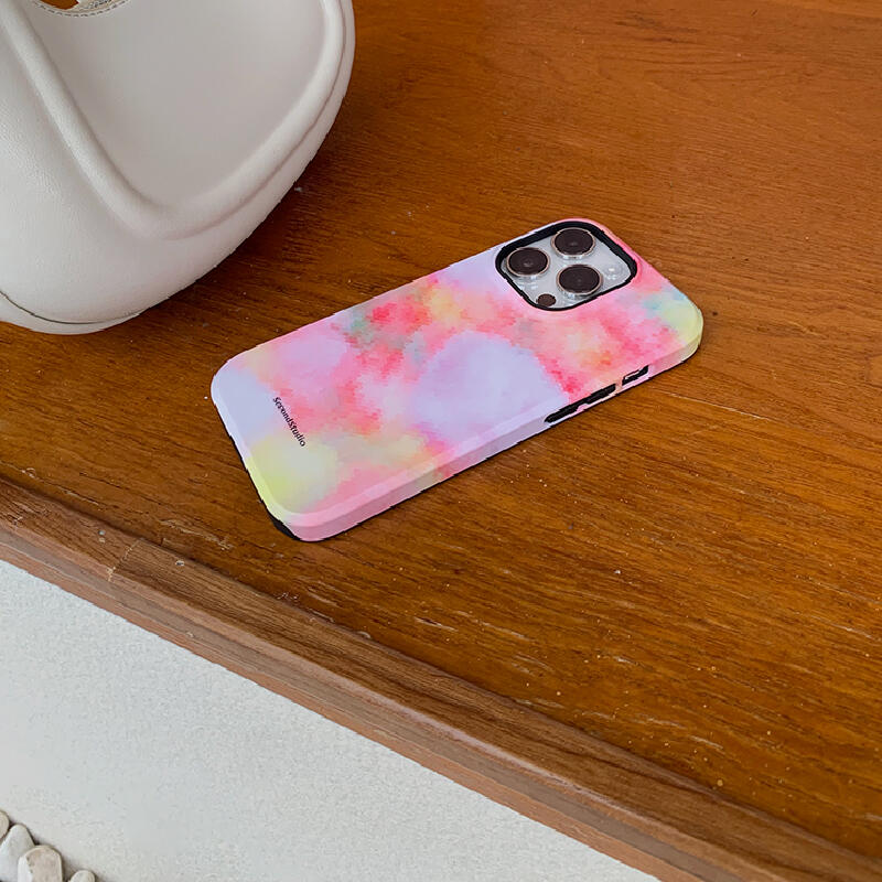 watercolor pink gradation iPhone case