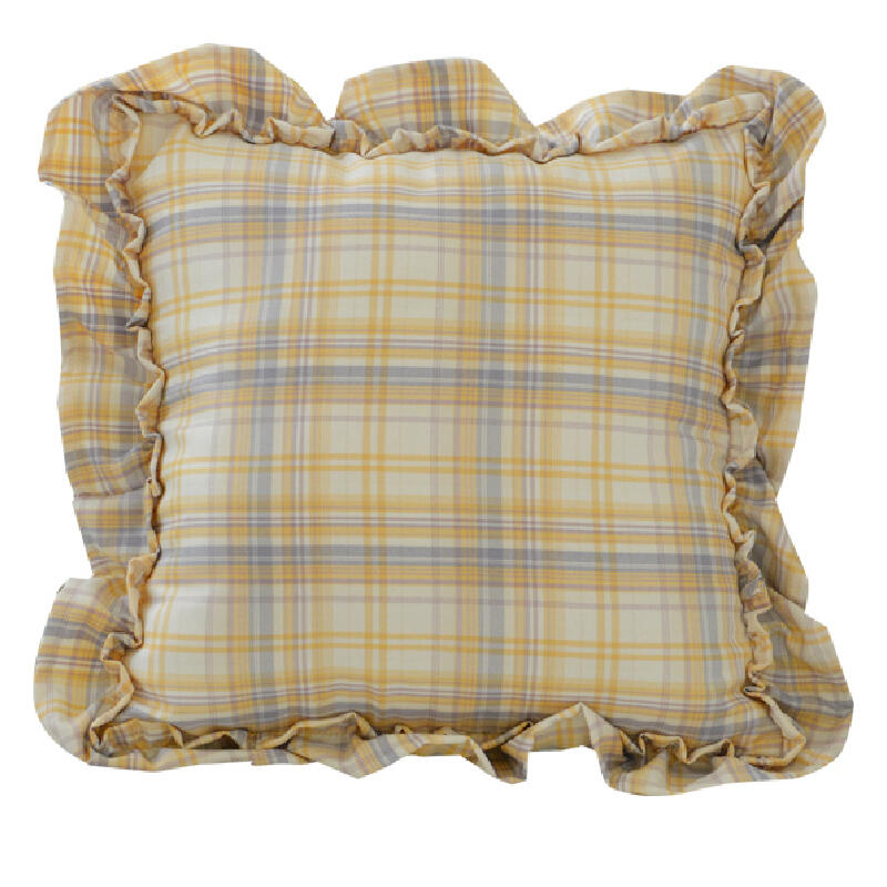 6color frill check square cushion
