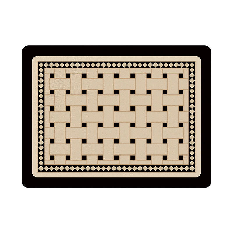 brown retro tile square sink mat