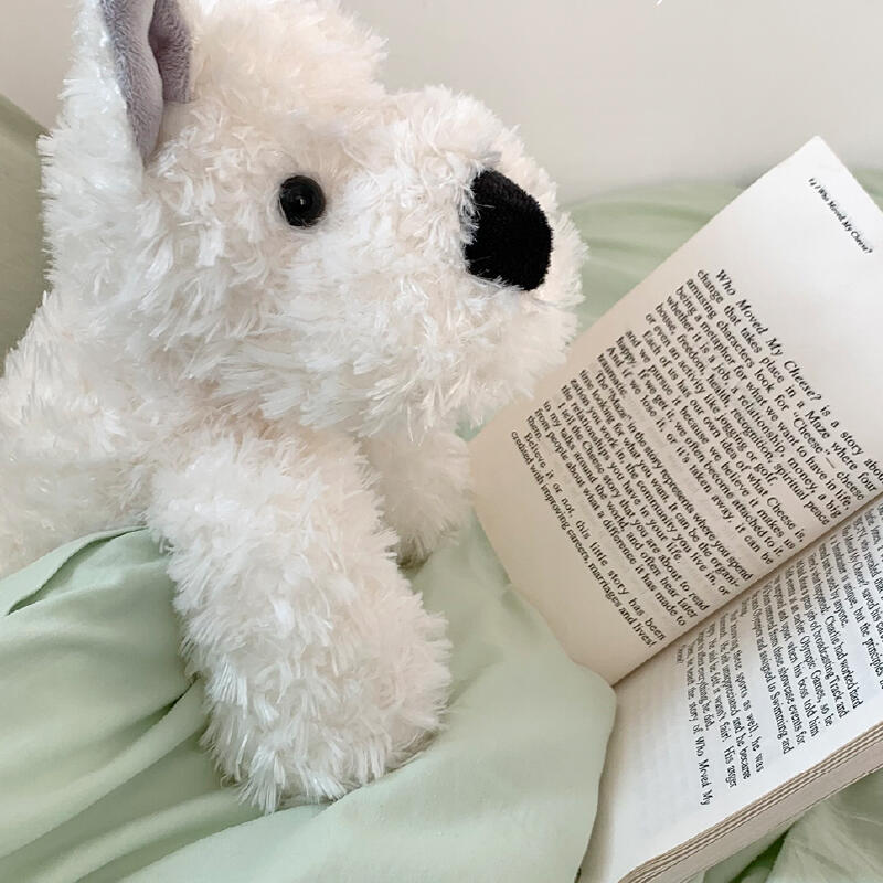 3size white dog doll