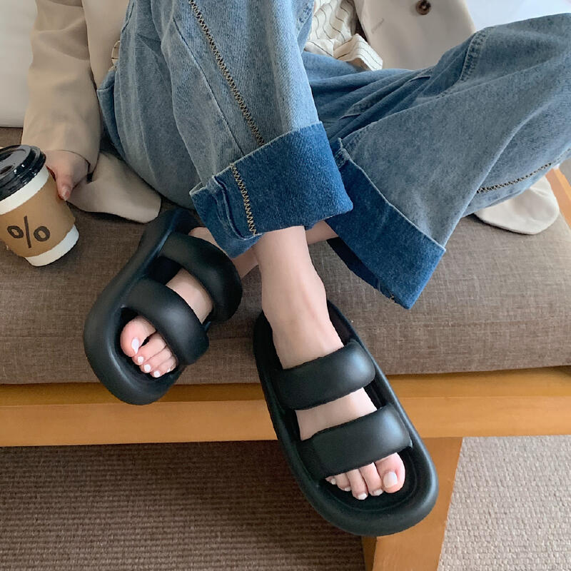 3color belt silicon room shoes