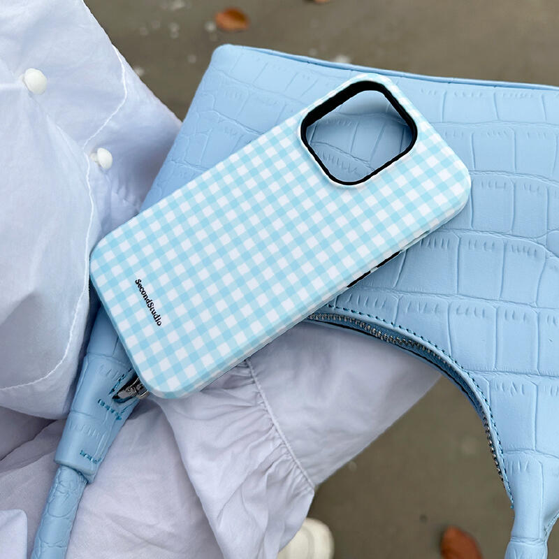 Light Blue check iPhone case