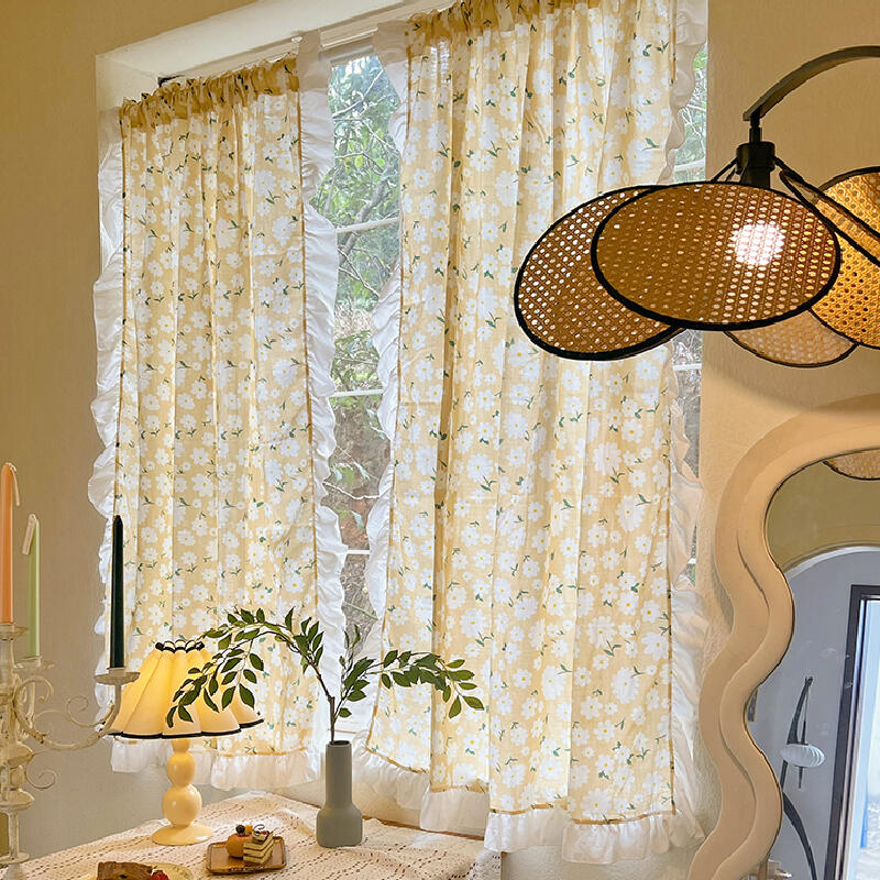 flower see through frill curtain