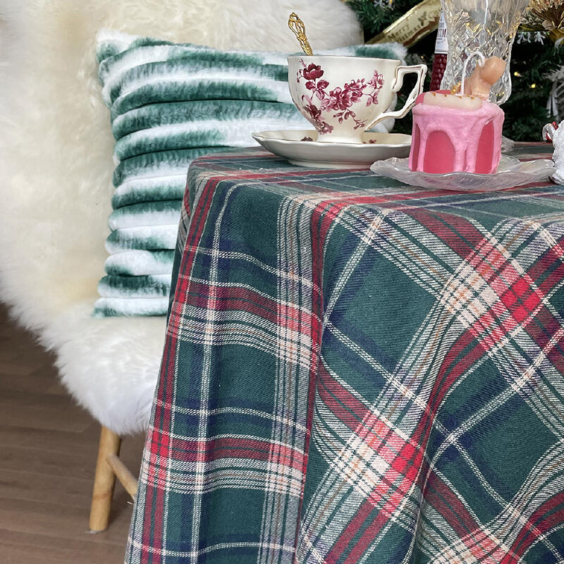 6size red and green plaid table cloth