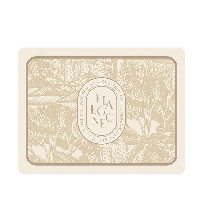 beige elegance logo square sink mat